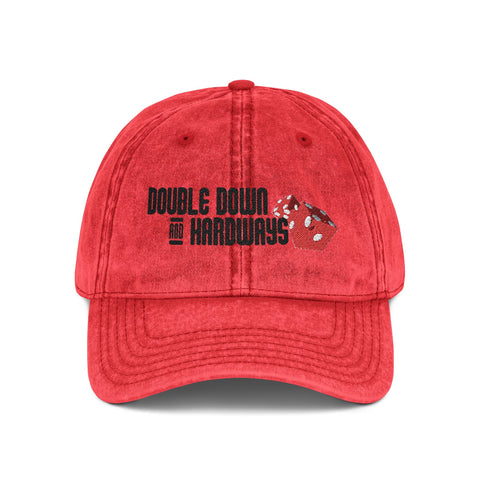 Vintage Embroidered Cap - Double Down & Hardways Retro Style Hat