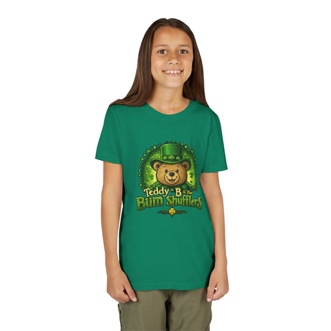Kid's Tee — "Teddy B & the Bum Shufflers" St. Patrick's Day Bear Graphic