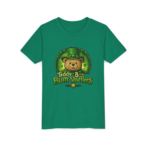 Kid's Tee — "Teddy B & the Bum Shufflers" St. Patrick's Day Bear Graphic