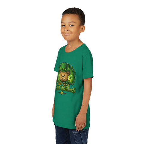 Kid's Tee — "Teddy B & the Bum Shufflers" St. Patrick's Day Bear Graphic